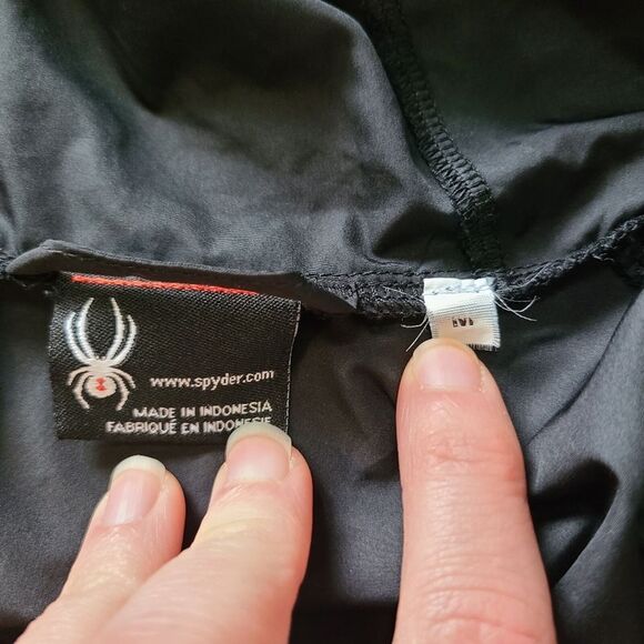 Spyder Vista Jacket Womens Medium Full Zip Hooded Lightweight Black Windbreaker - Picture 5 of 8